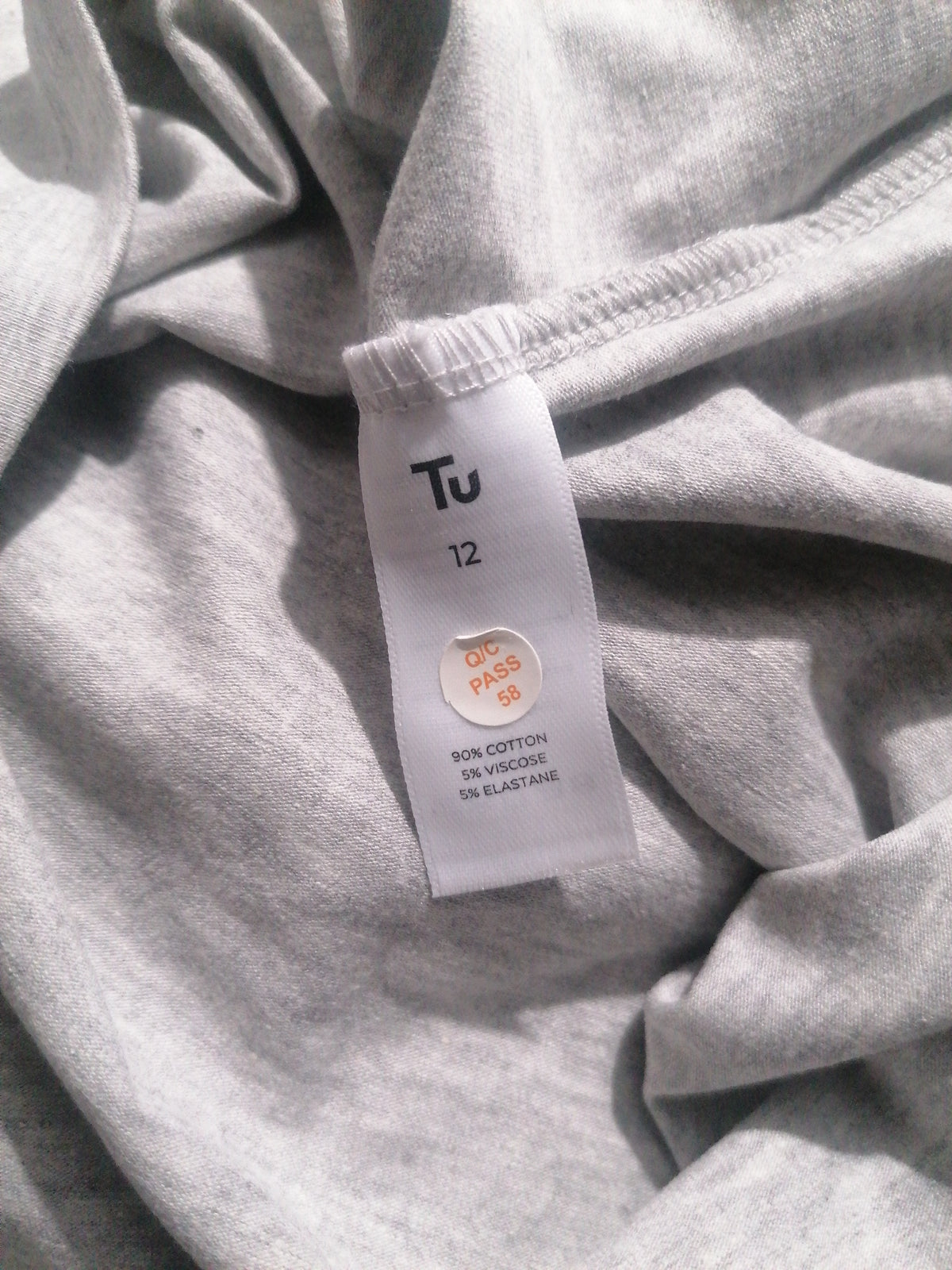Ladies grey t-shirt top UK 12