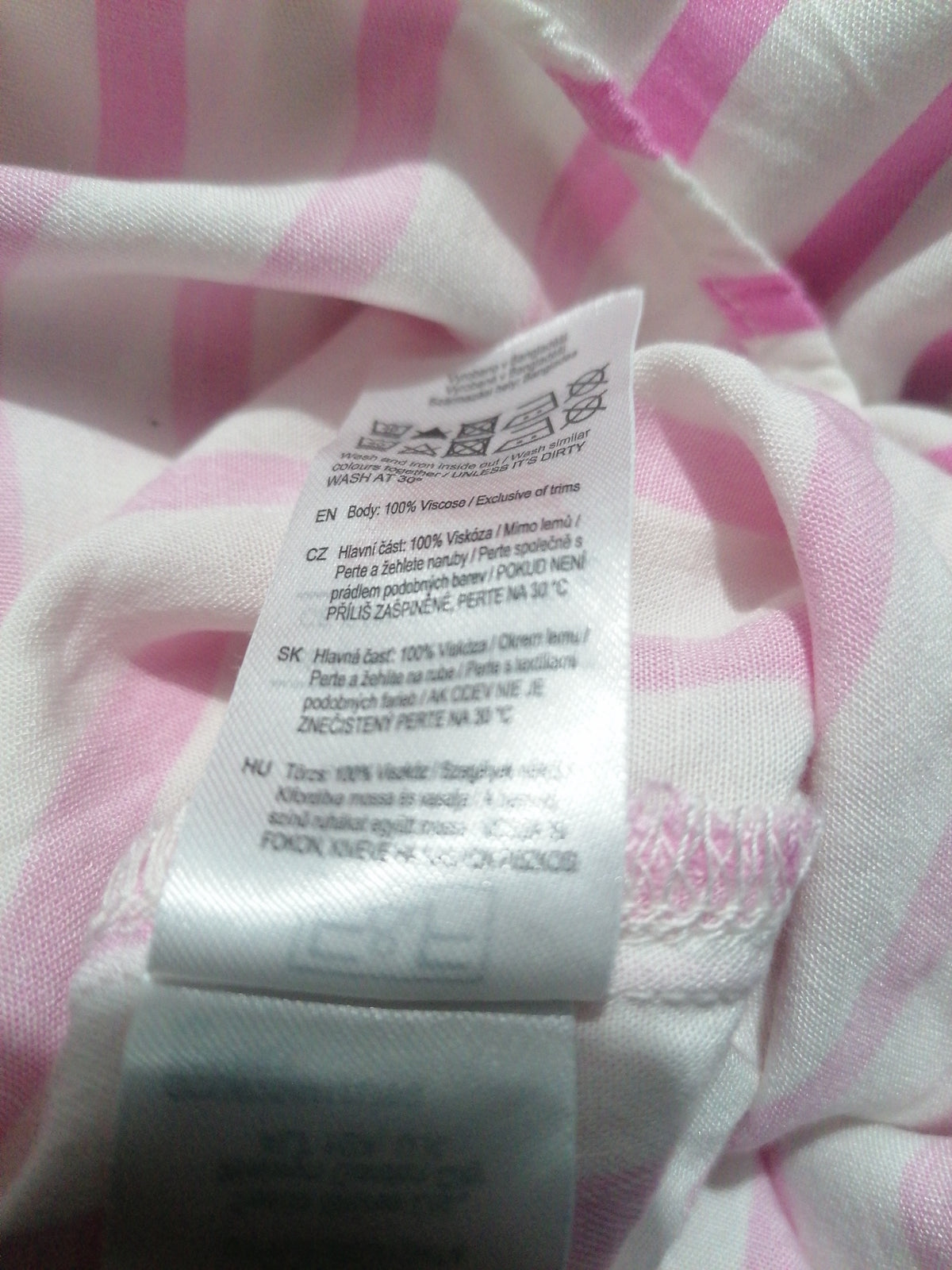 Ladies pink & white stripe sleeveless blouse UK 20