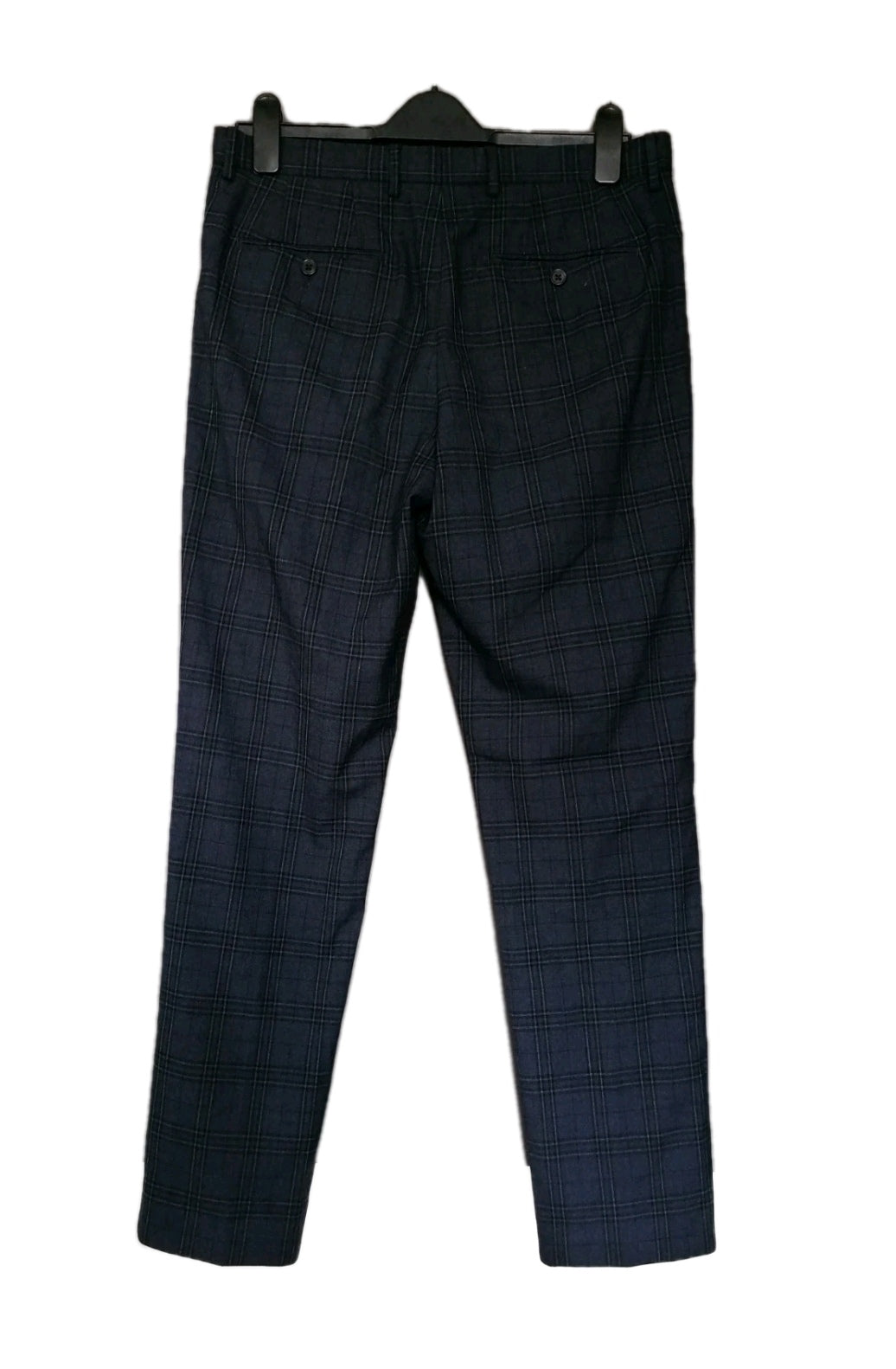 Men navy blue check 2 piece suit 38L/32R