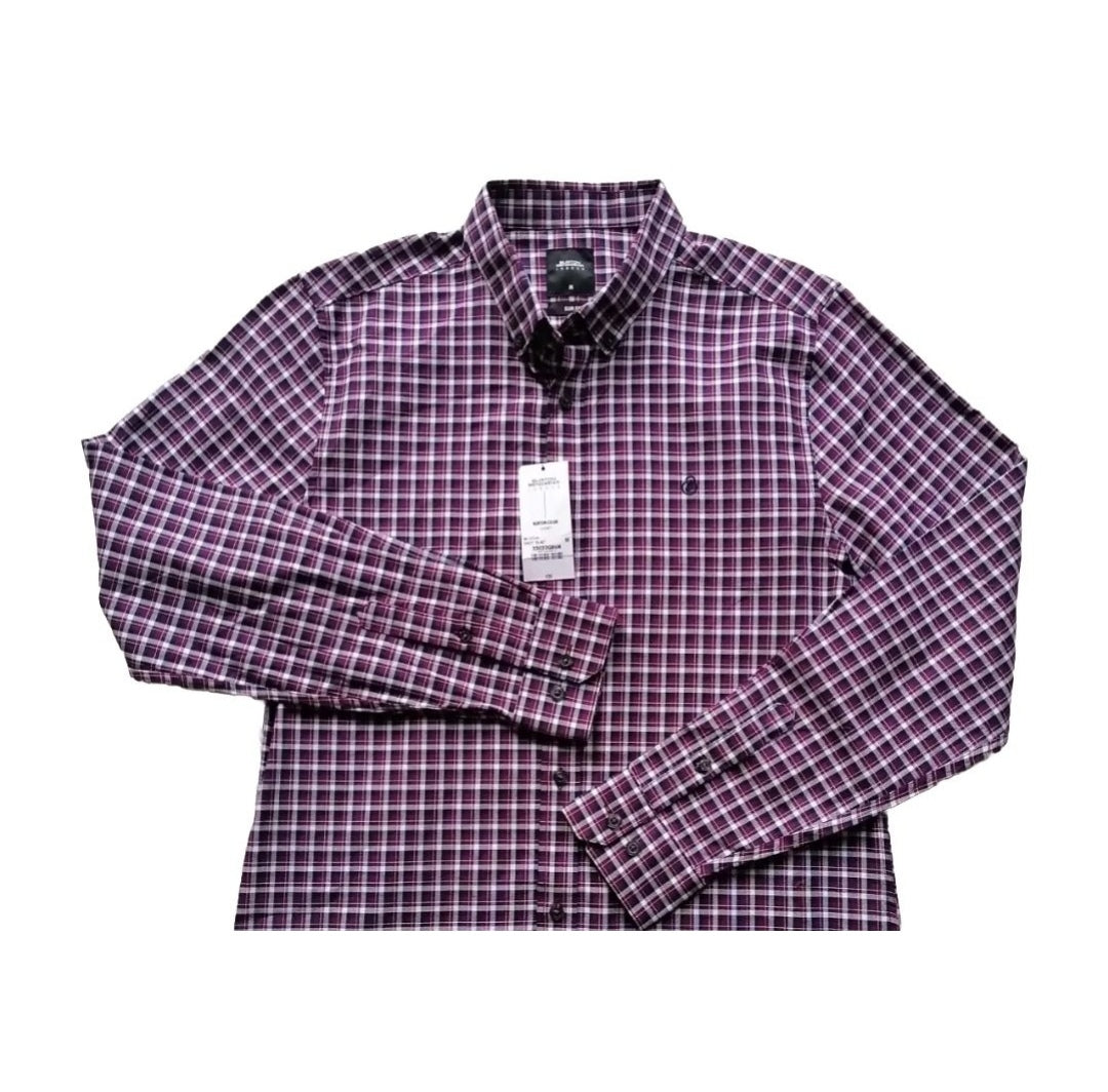 Men long sleeve check shirt, Medium