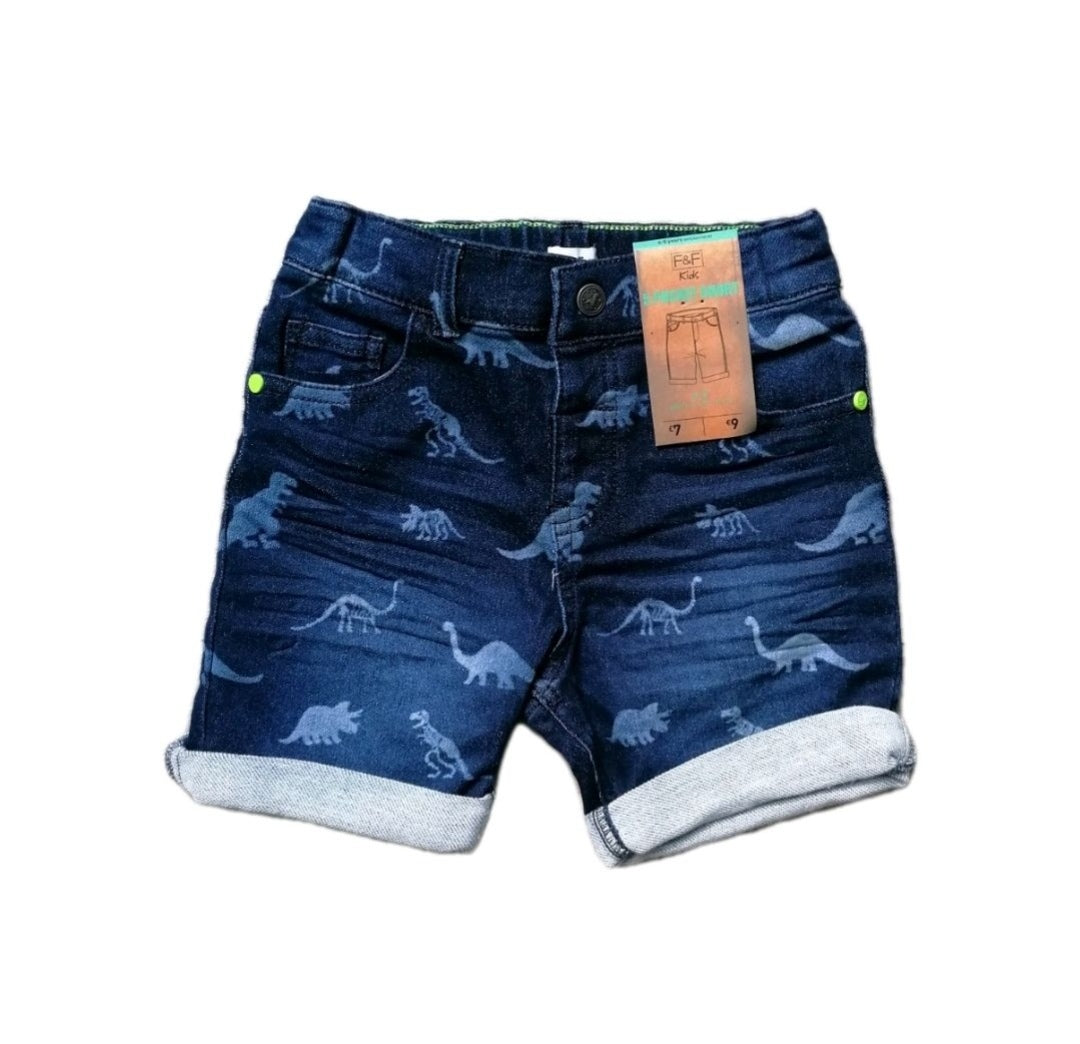 Boys turn-up denim shorts 4-5 years
