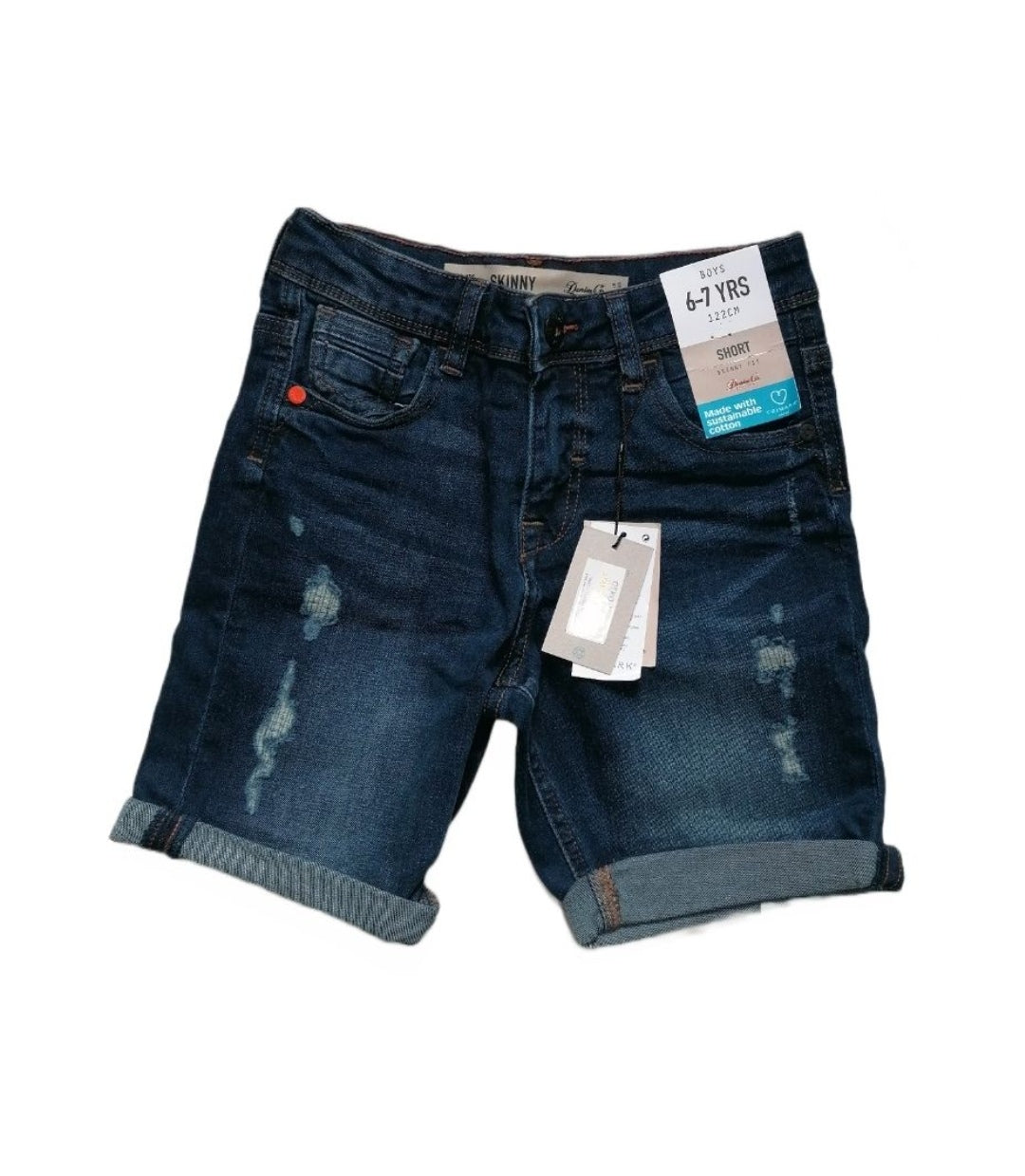 Boys denim skinny shorts 6-7 years