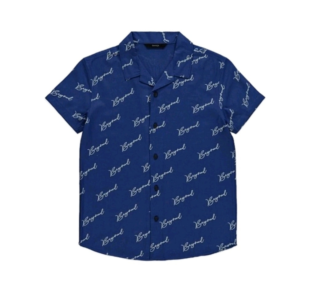 Boys blue shot sleeve shirt 11-12 years