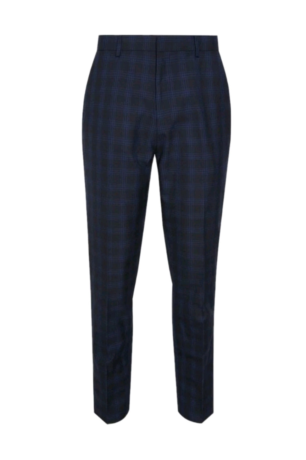 Men Burton navy slim fit check trouser 30R