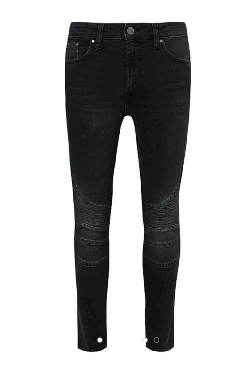 Men skinny fit stretch charcoal jeans 34S