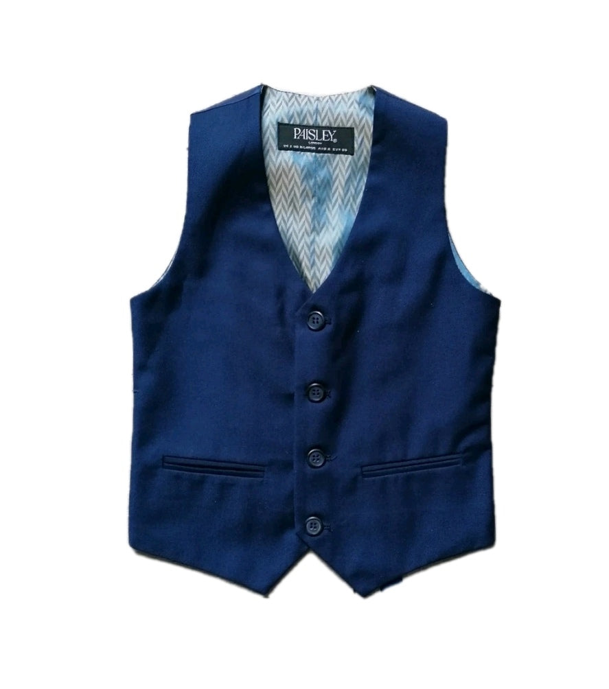 Boys blue waistcoat 4y
