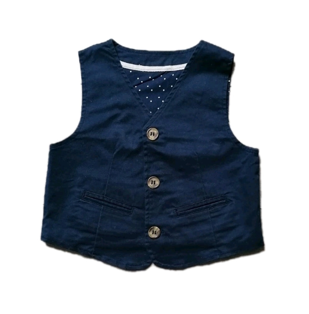 Boys navy blue waistcoat 2-3y