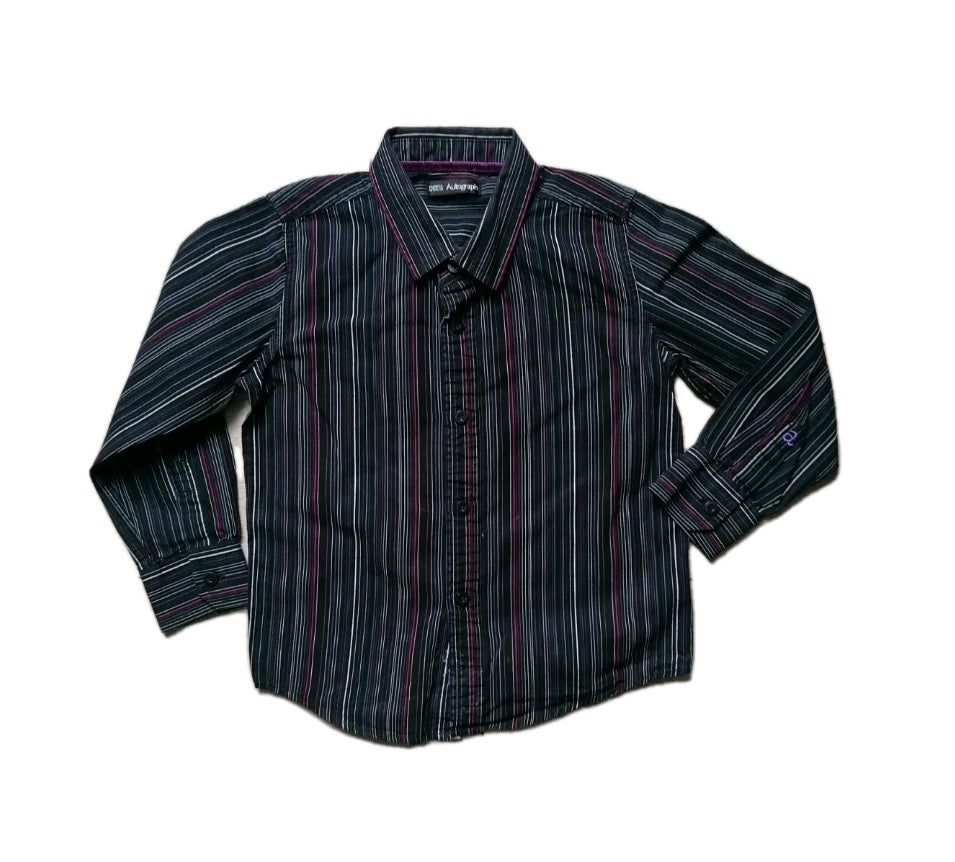 Boys black stripe shirt 4y