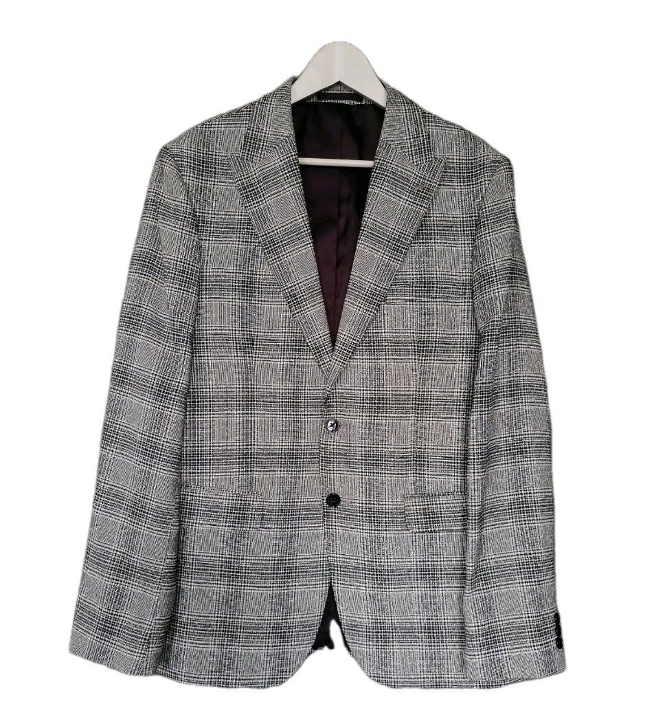 Men check blazer jacket 42L
