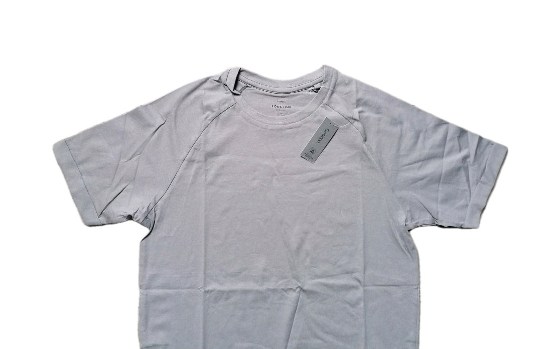 Men long grey t-shirt, Large