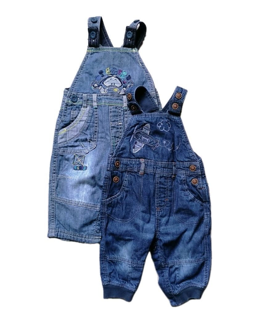 2 x baby boy dungaree 3-6m