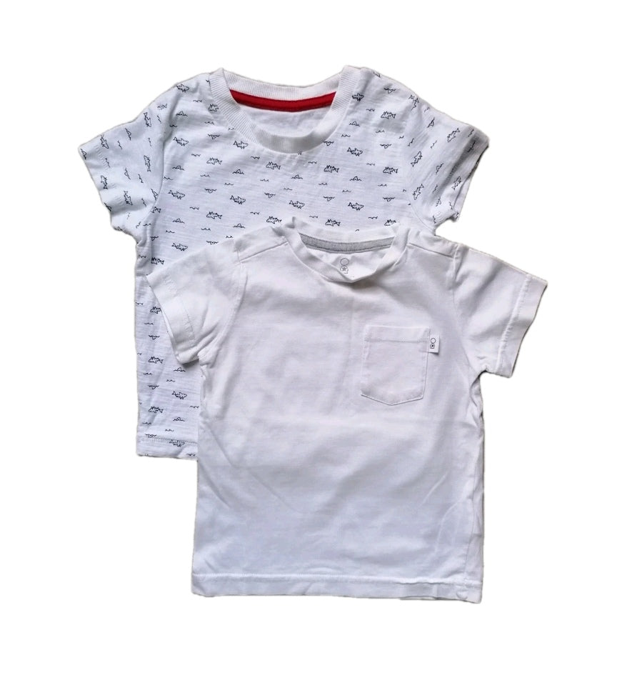 2 x baby boy t-shirts 12-18m