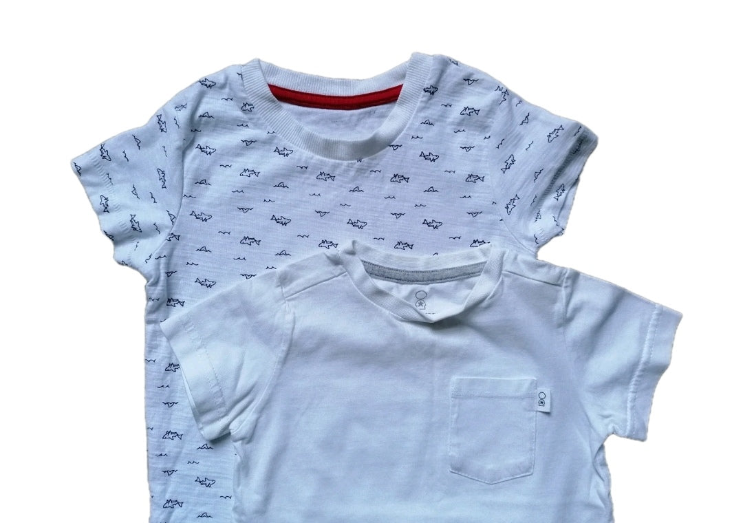 2 x baby boy t-shirts 12-18m