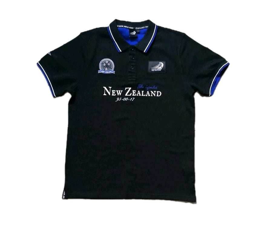 Men black polo t-shirts, Large