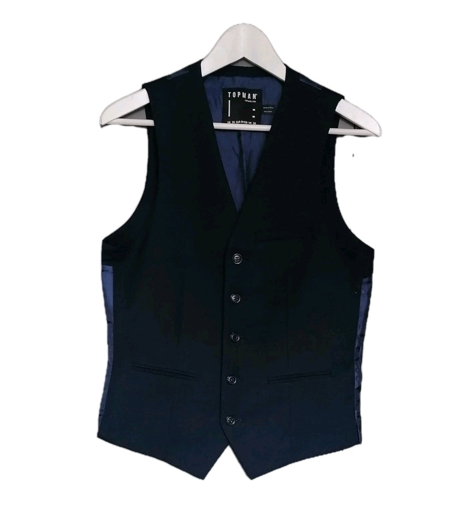 Men navy blue waistcoat 36R