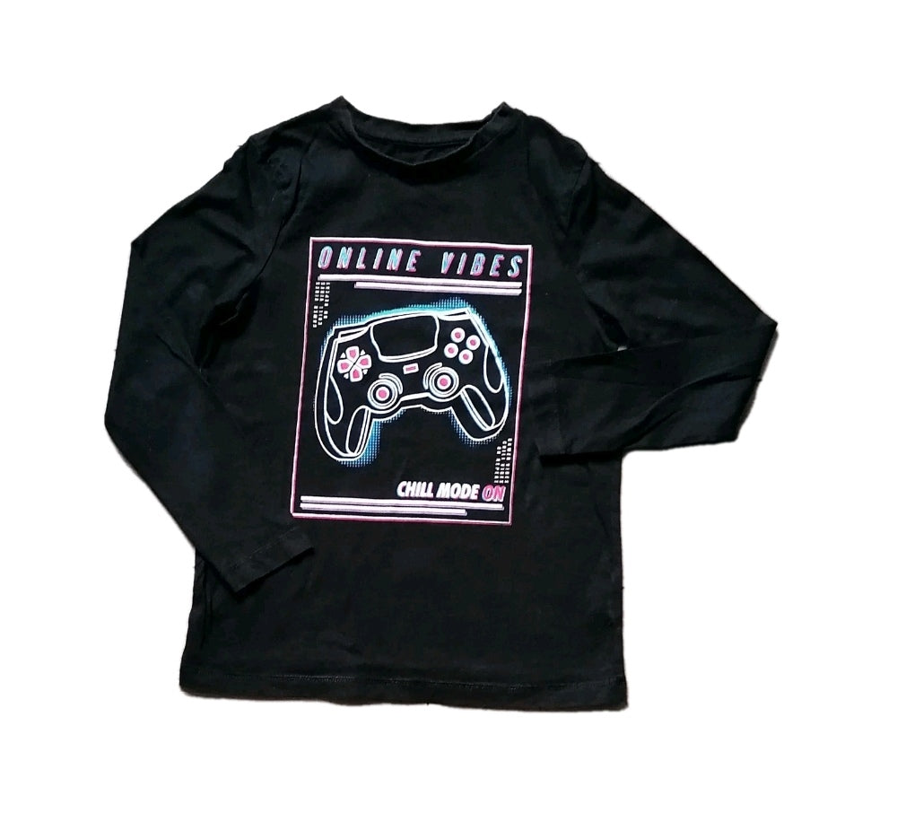 Boys black t-shirt 7-8y