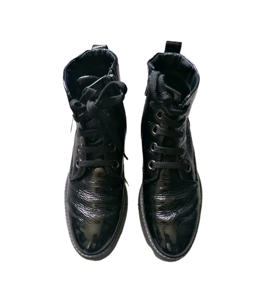 Ladies black patent ankle boot UK 5