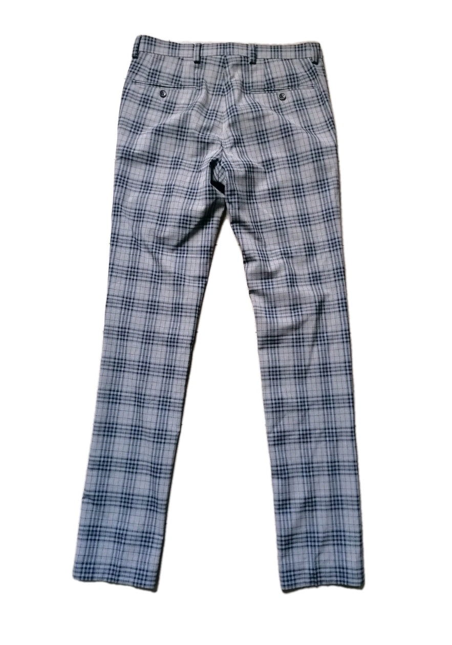 Men Next grey/navy check  formal trouser W30 L33