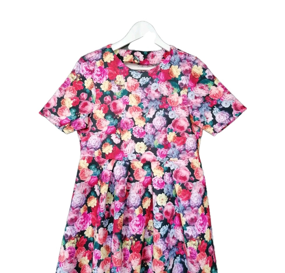 Ladies Asos multi color flower dress UK 12