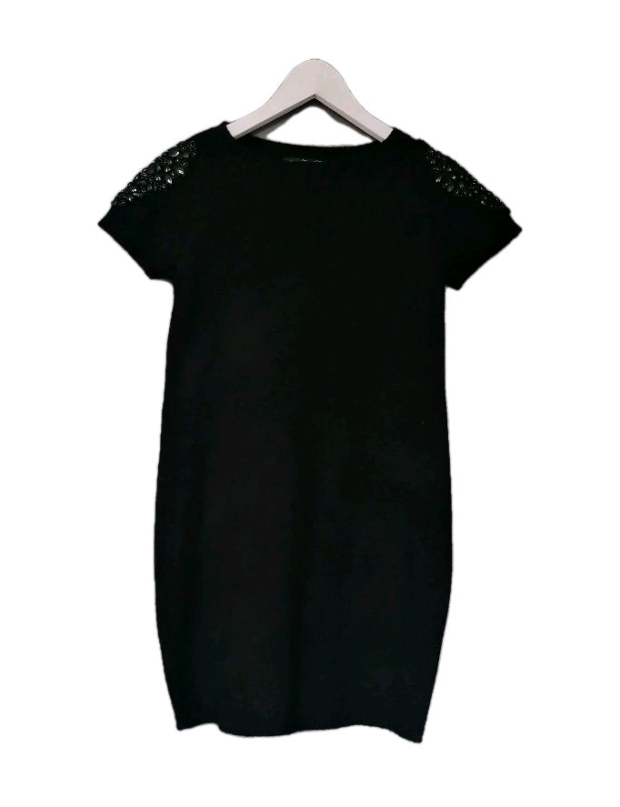 Ladies Zara knit black mini dress, small
