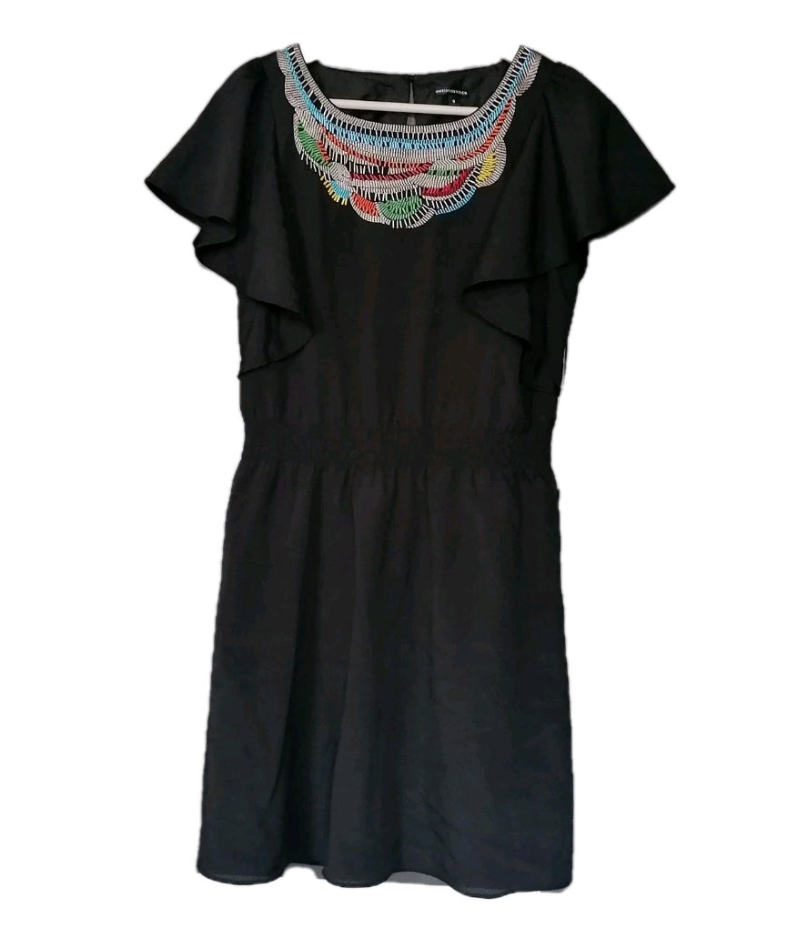 Ladies M&S black casual summer dress UK 8
