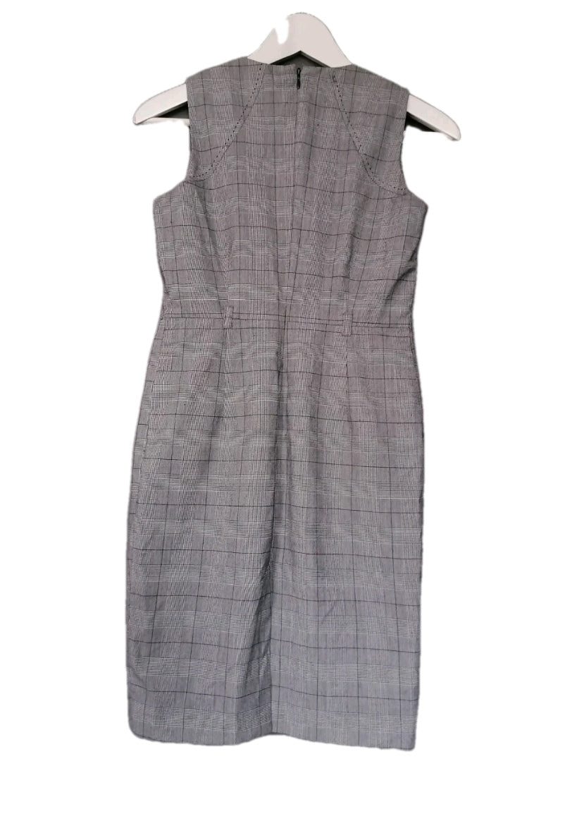 Ladies Next grey petite check formal dress UK 6