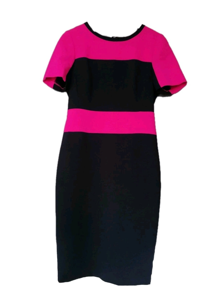 Ladies M&S pink/navy formal dress UK 10