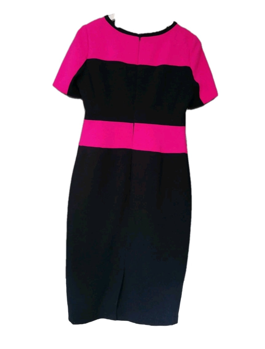 Ladies M&S pink/navy formal dress UK 10