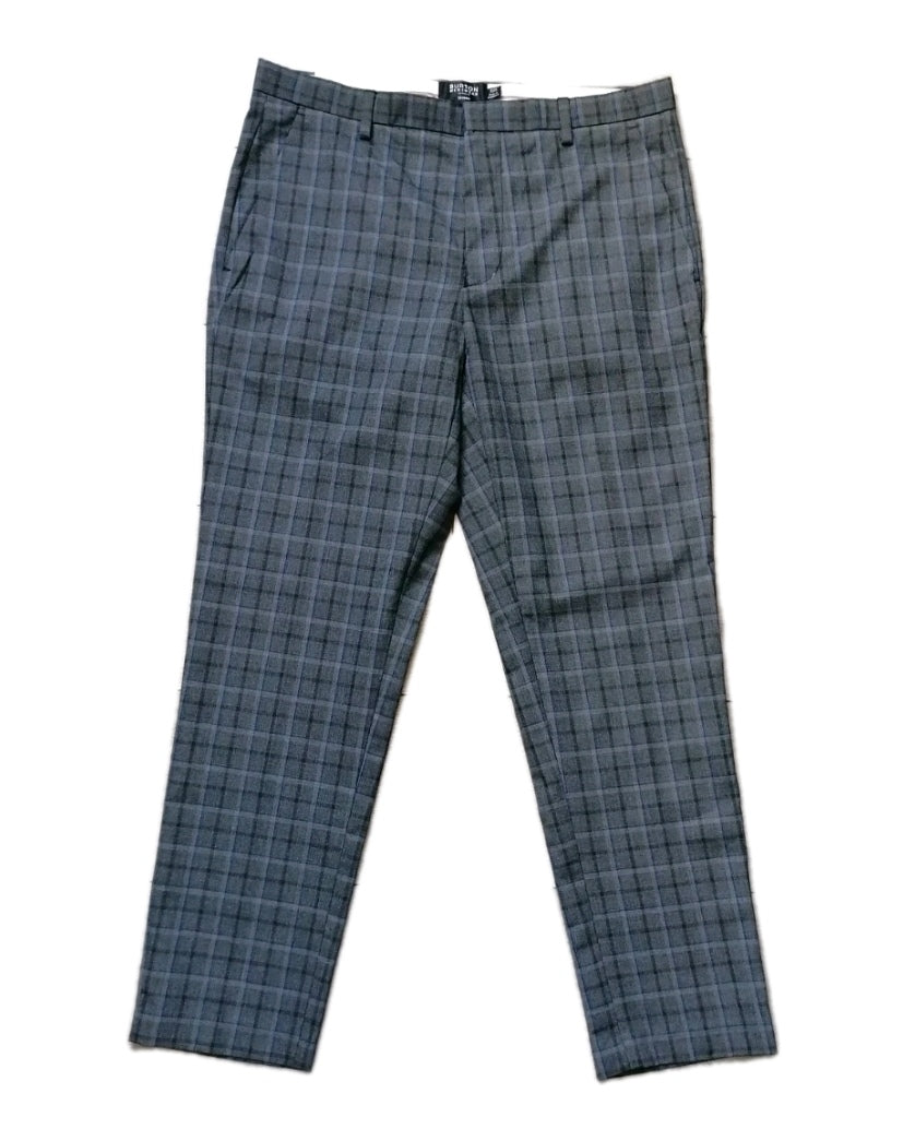 Men Burton grey check crop skinny formal trouser W32 L28