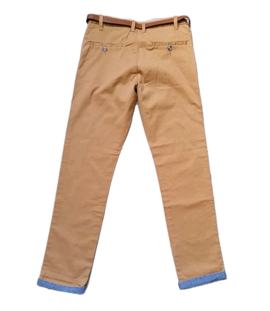Men brown stretch slim fit chinos W30 L32