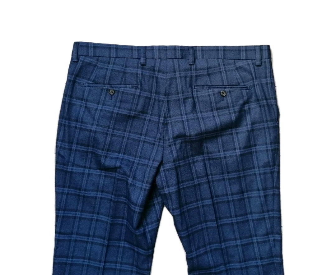 Men Next navy check trouser W38 L29