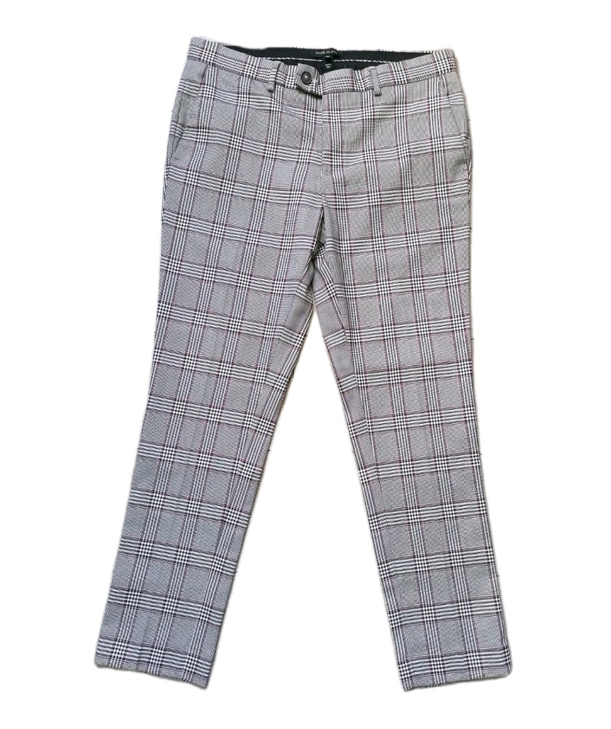 Men River Island grey check crop formal trouser W32 L29