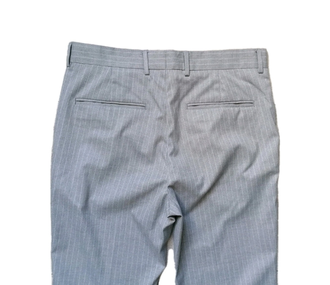Men New look grey pinstripe formal trouser W32 L31