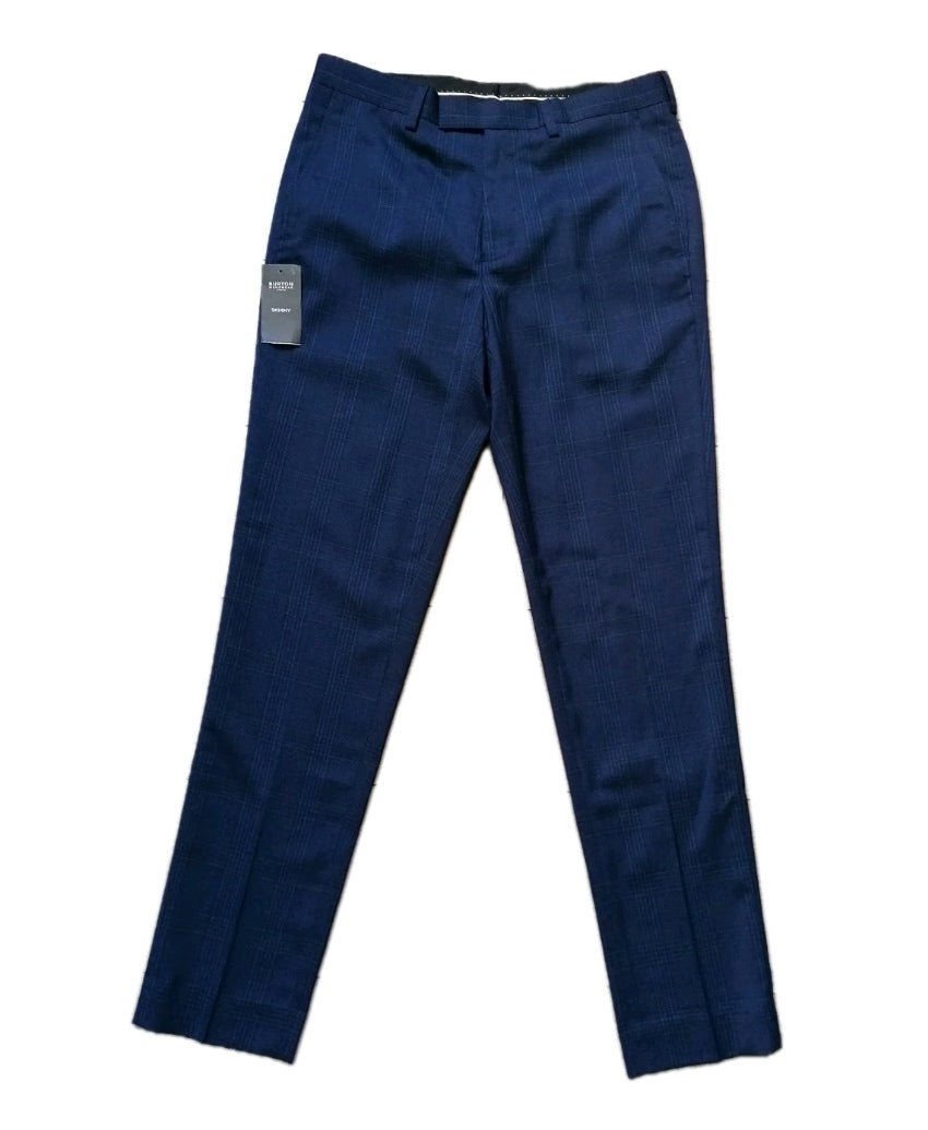 Men Burton navy check crop formal trouser W30 L29
