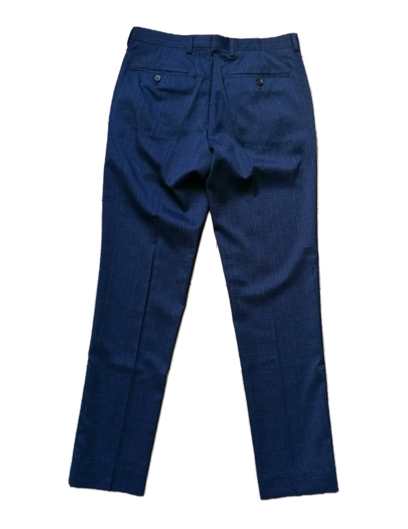 Men Burton navy check crop formal trouser W30 L29