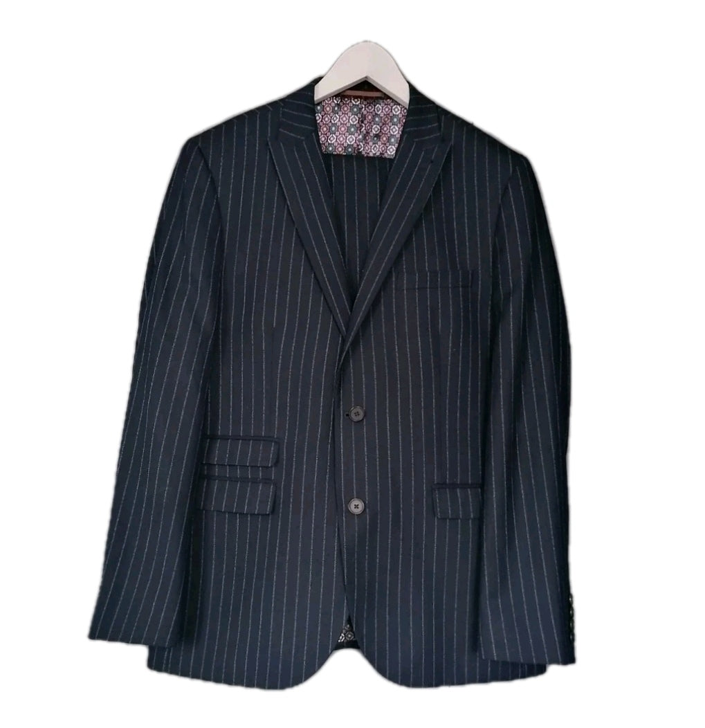Men Next navy blue pinstripe 2 piece suit 42R/38S