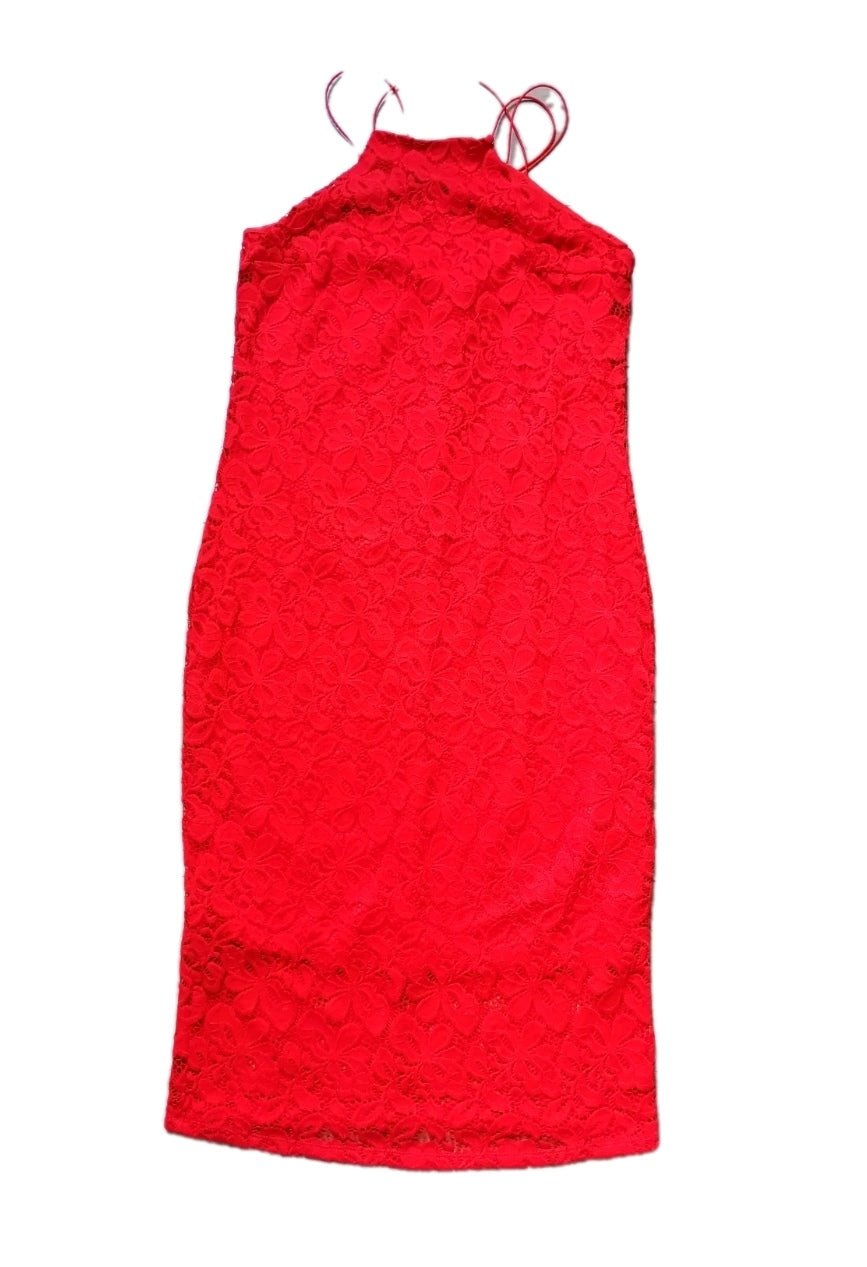 Ladies red fitted party dress UK 16