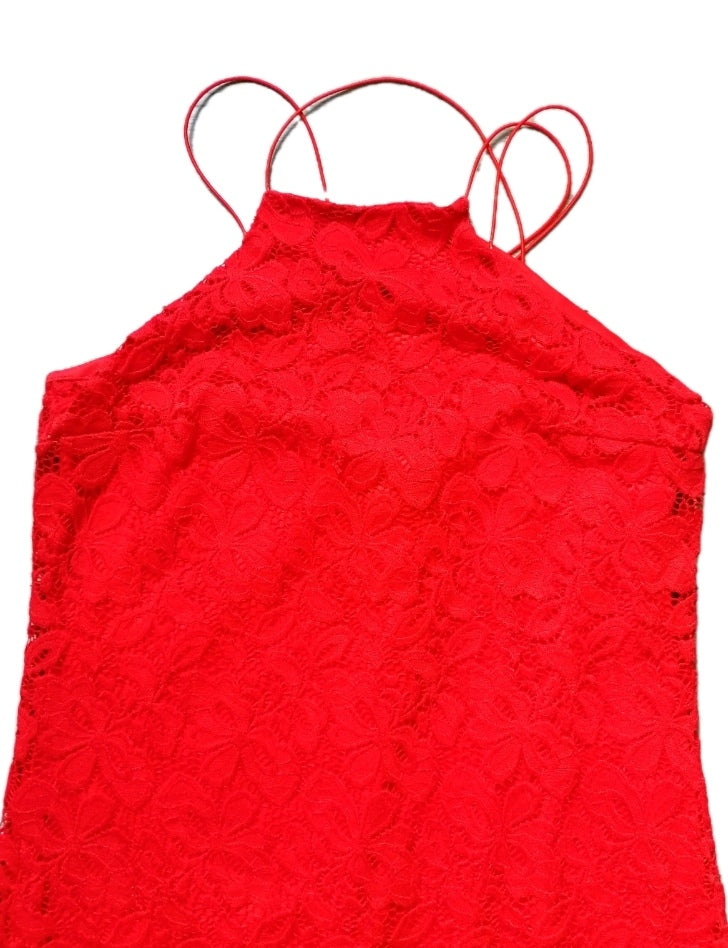 Ladies red fitted party dress UK 16
