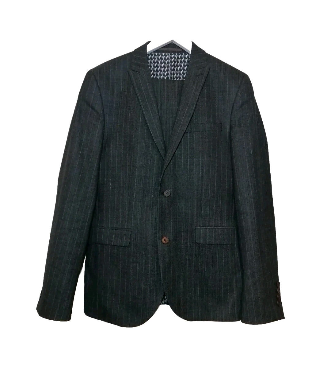 Men Next grey pinstrpe cropped fit 2 piece suit 38R/34R