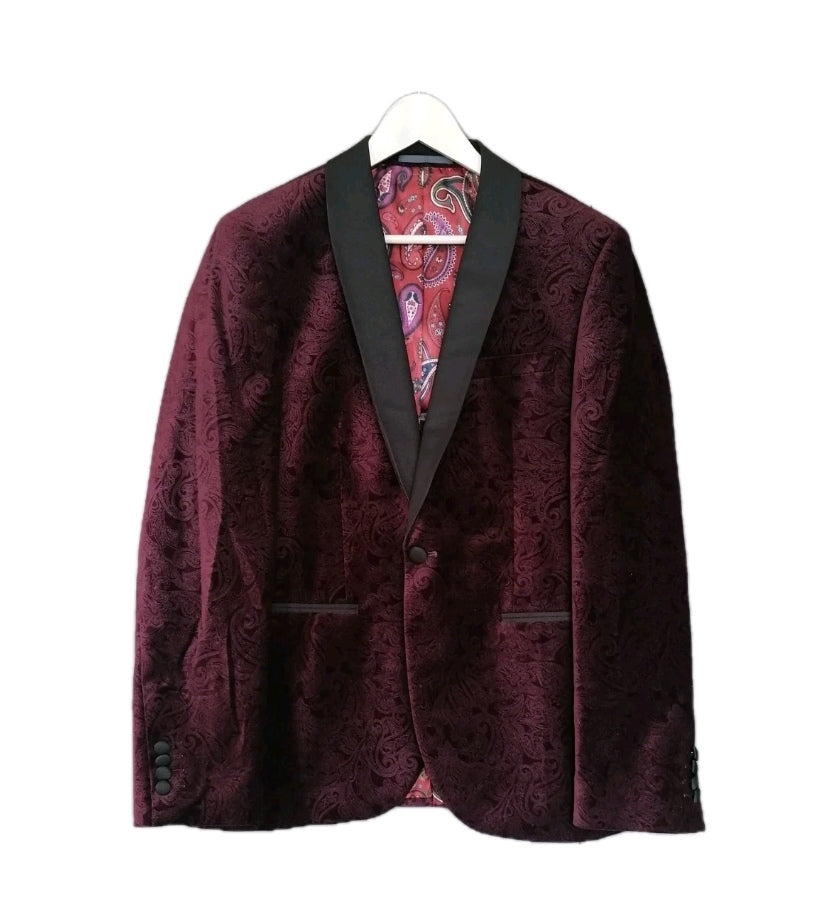 Men Next burgundy occasion slim fit suit 40R