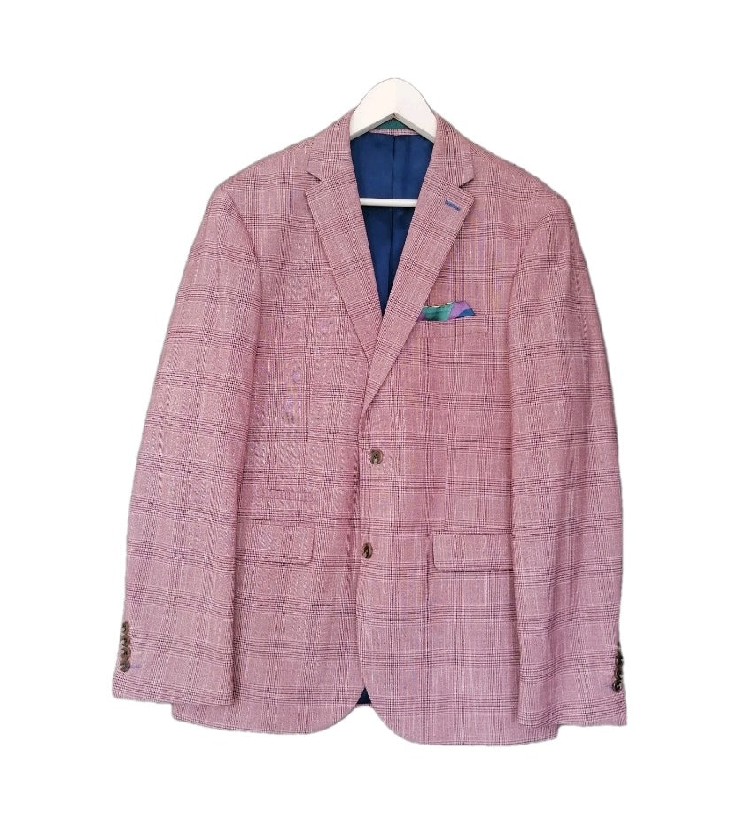 Men Next pink check blazer 40R