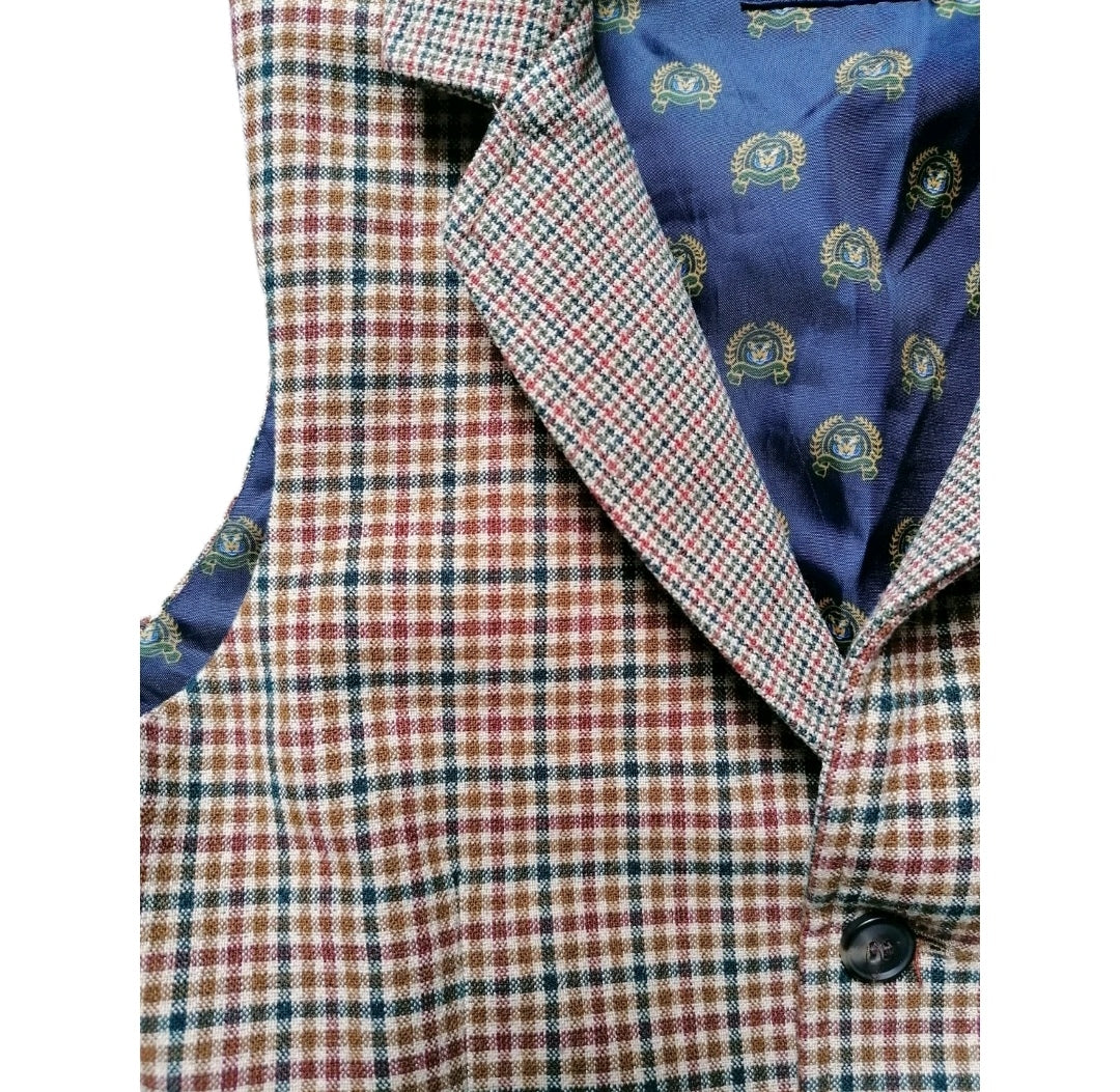 Boys Next brown check 2 piece suit 6-7 years