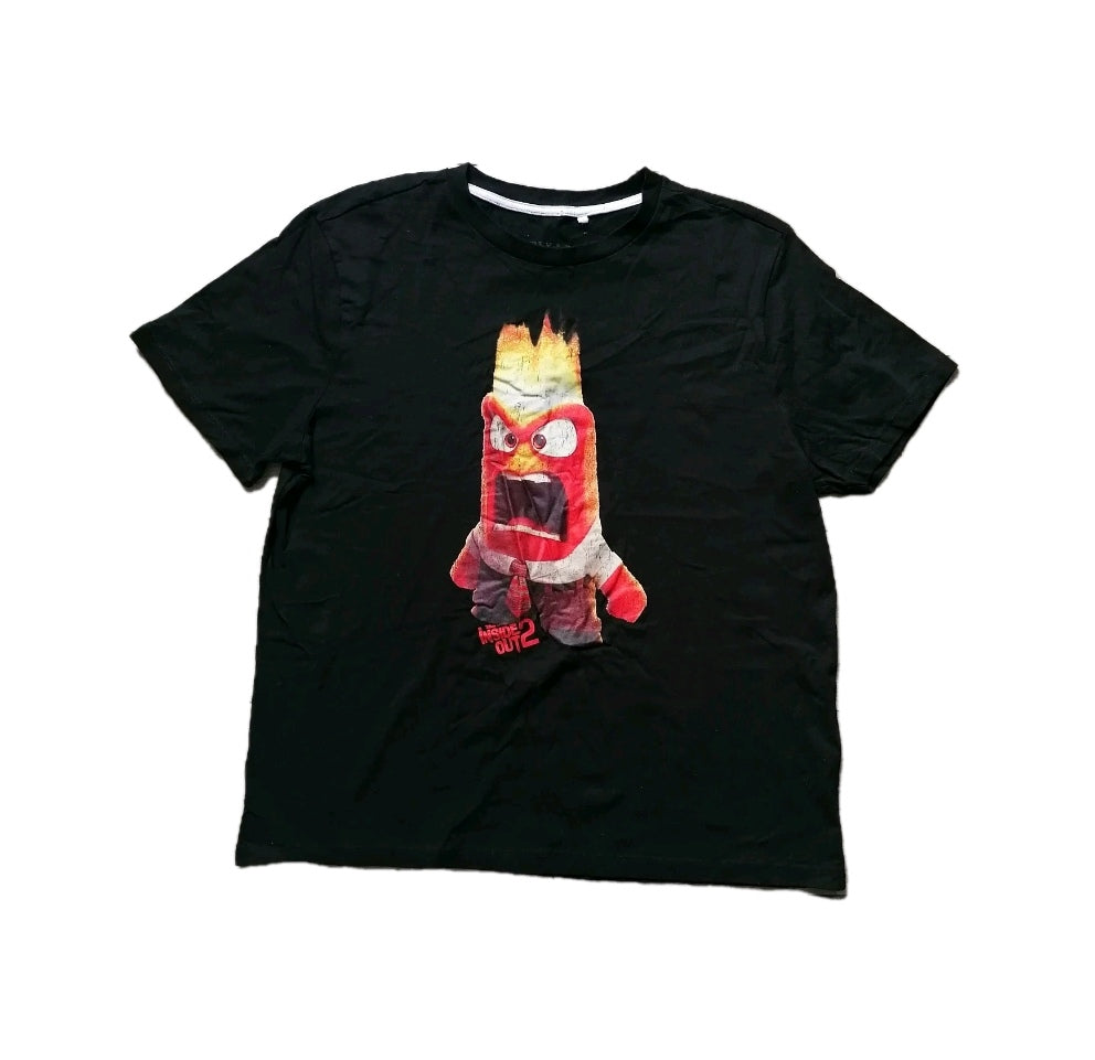 Men inside out 2 black t-shirt, Large