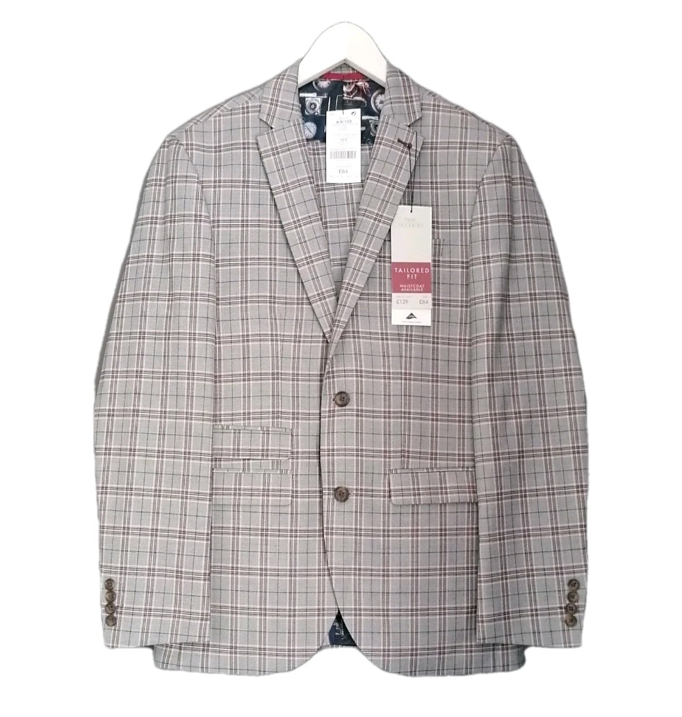 Men Next grey check 2 piece suit 38R/32R
