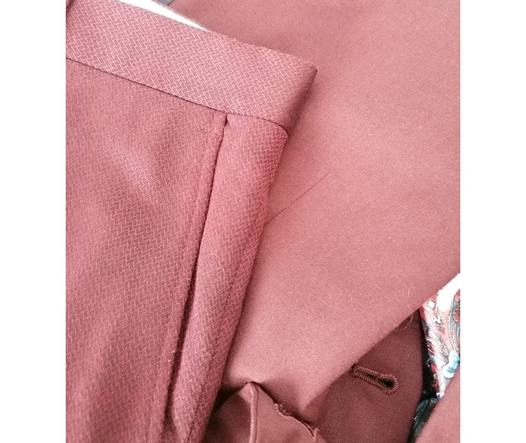 Men Next burgundy 2 piece suit outfit 40R/34R