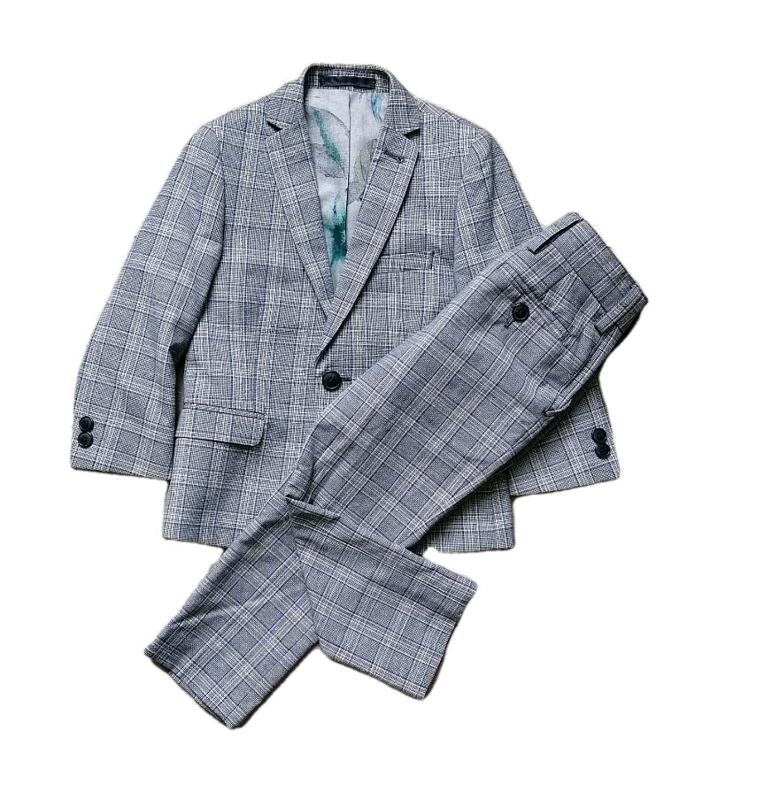 Boys Next  grey check 2 piece suit 3 years