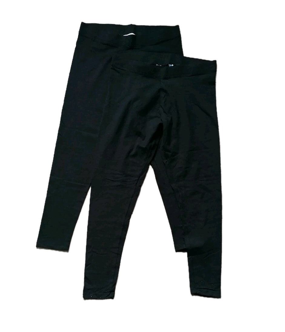 2 x ladies black leggings, Large