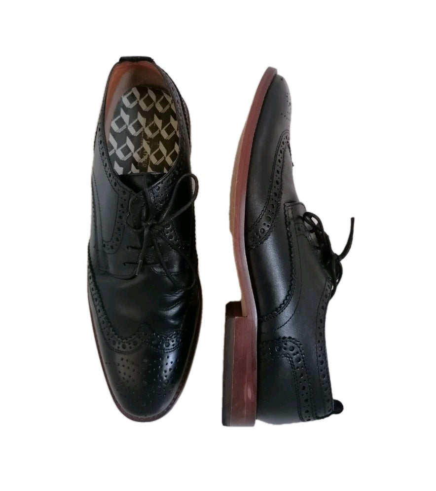 Men Next black formal brogues lace up shoe UK 9