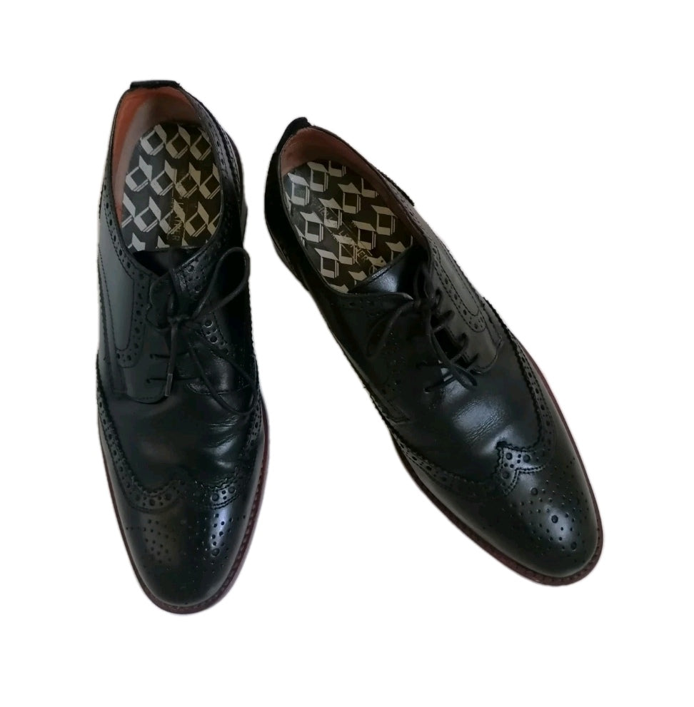 Men Next black formal brogues lace up shoe UK 9