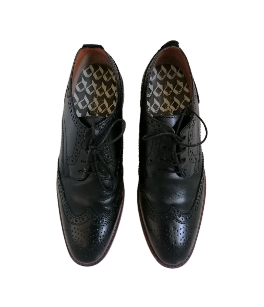 Men Next black formal brogues lace up shoe UK 9
